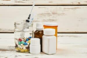 Medications and syringe